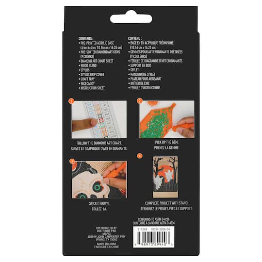 4" x 6" Graveyard Ghosts Acrylic Surface Diamond Art Kit with Wood Stand by Make Market®